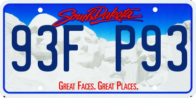 SD license plate 93FP93