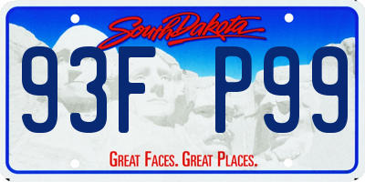 SD license plate 93FP99