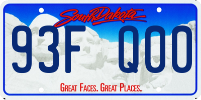 SD license plate 93FQ00
