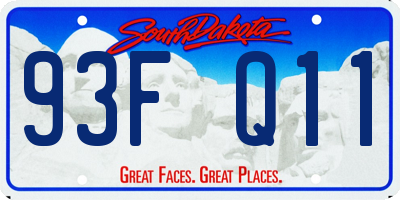 SD license plate 93FQ11