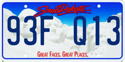 SD license plate 93FQ13