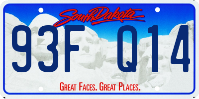 SD license plate 93FQ14