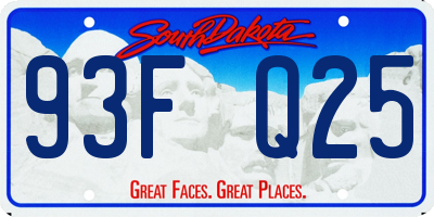 SD license plate 93FQ25
