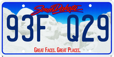 SD license plate 93FQ29