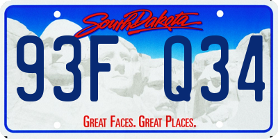 SD license plate 93FQ34
