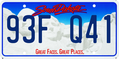SD license plate 93FQ41