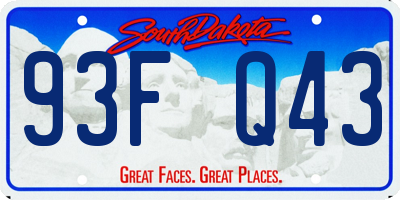 SD license plate 93FQ43