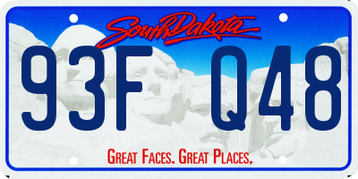 SD license plate 93FQ48