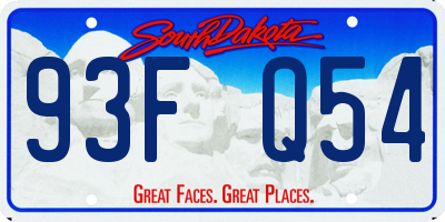 SD license plate 93FQ54