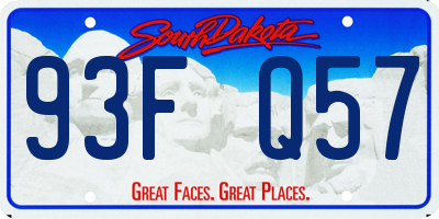 SD license plate 93FQ57