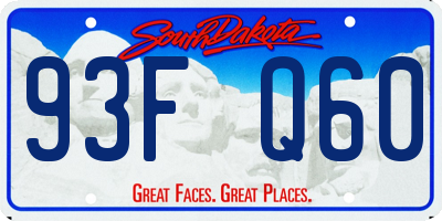SD license plate 93FQ60