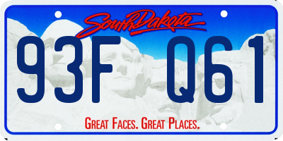 SD license plate 93FQ61