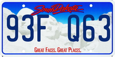 SD license plate 93FQ63