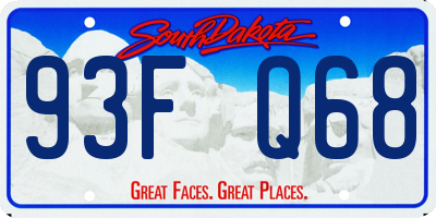 SD license plate 93FQ68