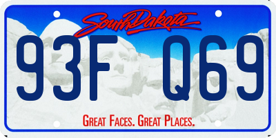 SD license plate 93FQ69