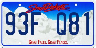 SD license plate 93FQ81