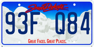 SD license plate 93FQ84