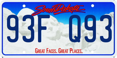 SD license plate 93FQ93