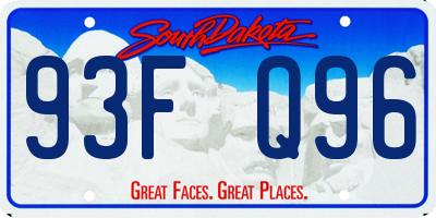 SD license plate 93FQ96