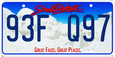 SD license plate 93FQ97