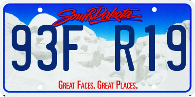 SD license plate 93FR19