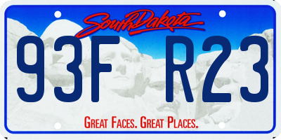SD license plate 93FR23
