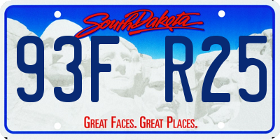 SD license plate 93FR25
