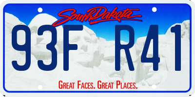 SD license plate 93FR41