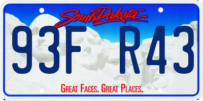 SD license plate 93FR43