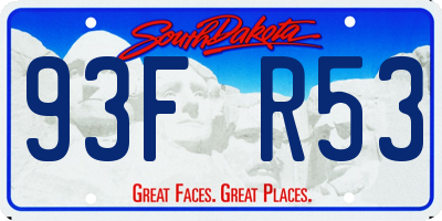 SD license plate 93FR53