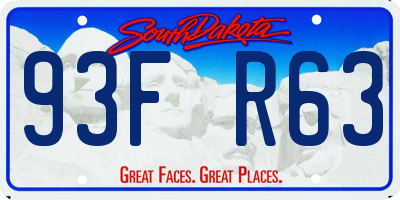 SD license plate 93FR63