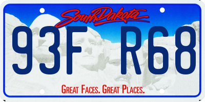 SD license plate 93FR68