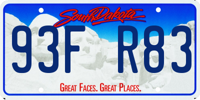 SD license plate 93FR83