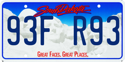 SD license plate 93FR93
