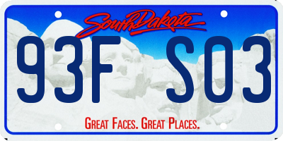 SD license plate 93FS03