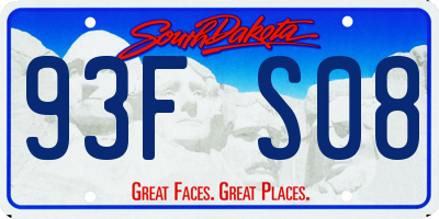 SD license plate 93FS08