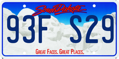 SD license plate 93FS29