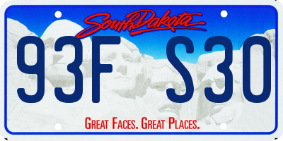 SD license plate 93FS30