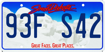 SD license plate 93FS42