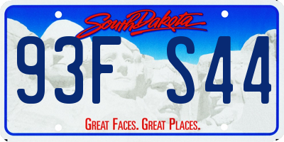SD license plate 93FS44