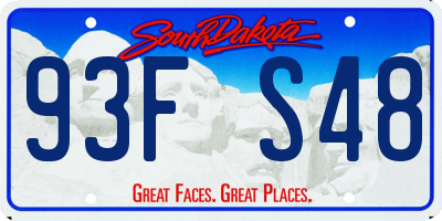 SD license plate 93FS48