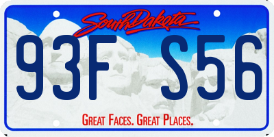 SD license plate 93FS56