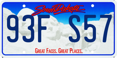SD license plate 93FS57
