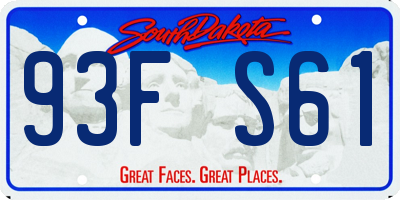 SD license plate 93FS61