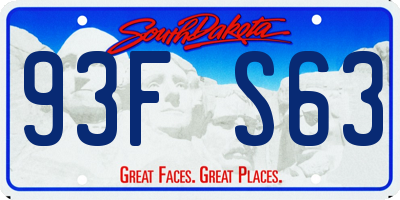 SD license plate 93FS63