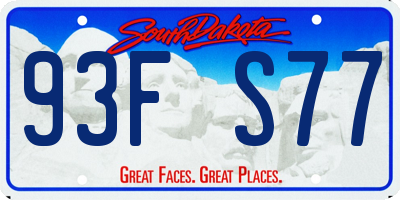 SD license plate 93FS77
