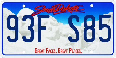 SD license plate 93FS85