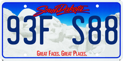 SD license plate 93FS88