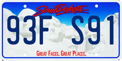 SD license plate 93FS91
