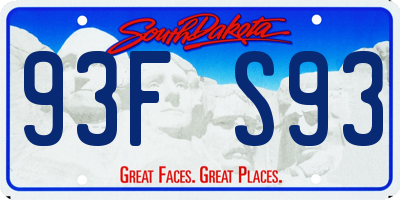 SD license plate 93FS93